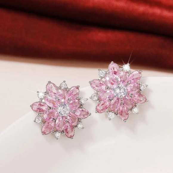 Jewelry - Pink Flower Earrings